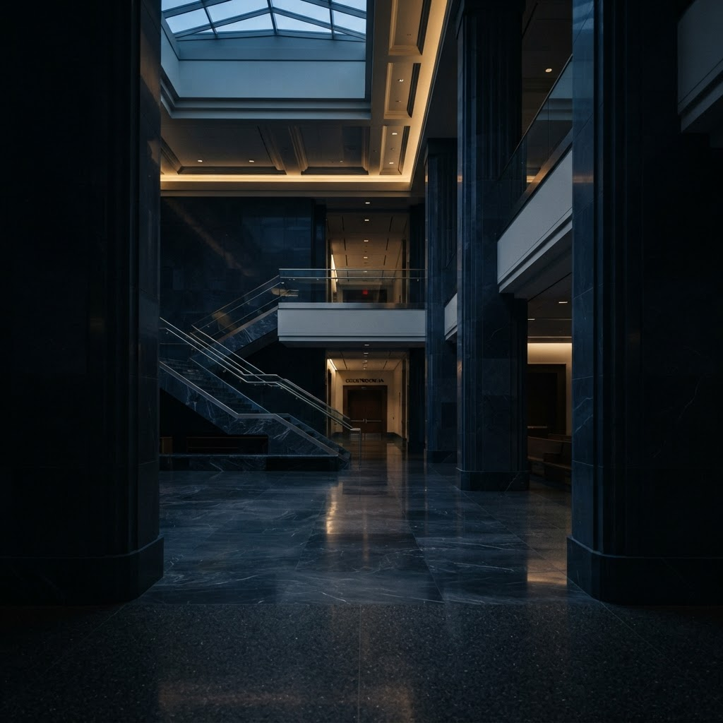 Interior of a grand modern Australian courthouse